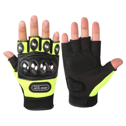 Motorcycle riding steel shell half finger gloves for men and women outdoor sports fitness mountaineering protective long finger hard shell gloves