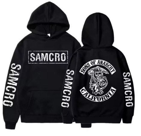 The chaotic son SAMCRO graphic hoodie men's street retro rock punk…