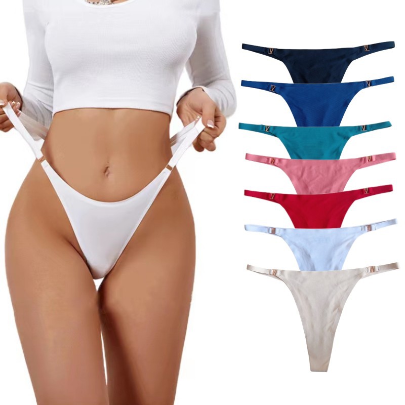 Cross-border no trace low waist sexy one-piece simplicity pants…