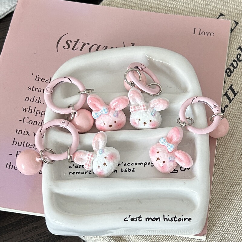 Spring Bell Q 2.2kg Long-Eared Bunny Ring Bell Keychain Cartoon Sweet Pendant for Girls Ins Couple Friendship Spring Bell Q 2.2kg Long-Eared Bunny Ring Bell Keychain Cartoon Sweet Pendant for Girls Ins Couple Friendship