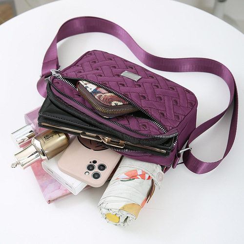  New Oxford Cloth Multi-layer Business Bag for Women, Mother's Bag, Fashionable, Durable, Casual, Waterproof, Versatile Crossbody Bag