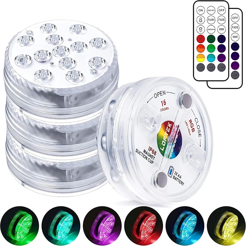 RF Diving Light LED with Magnet Pool Aquarium Bathtub Bathing Fountain Pond Bottom Pool Vase Underground Light