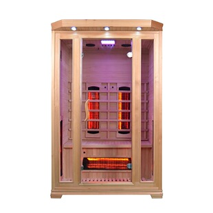2 people indoor sauna hemlock far infrared sauna with ceramic heater color therapy lighting