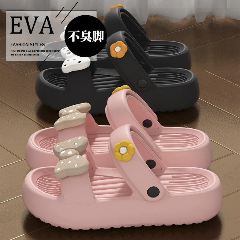 Носить сандалии снаружи бантик дамы 2025 новый летний дом в помещении нескользящие и вонючие толстые подошвы