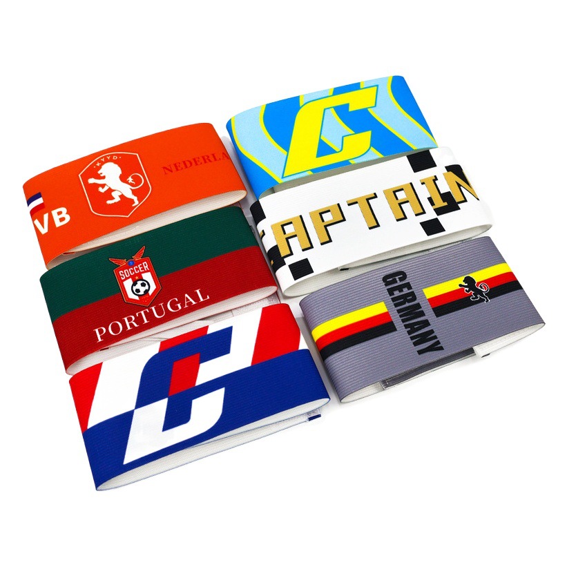 Nuevo juego de fútbol profesional capitán brazalete ventiladores en blanco color sólido brazalete pasta de bobinado C brazalete bricolaje personalización