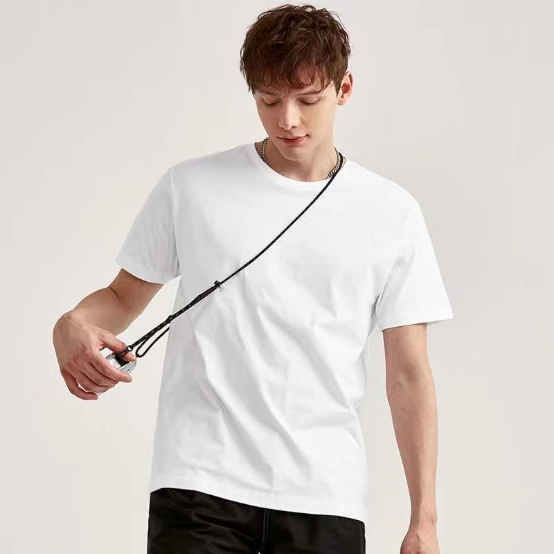 12 colores para hombres de color sólido! Verano nuevo estilo de explosión hombre sólido seda de leche versión delgada camiseta de manga corta