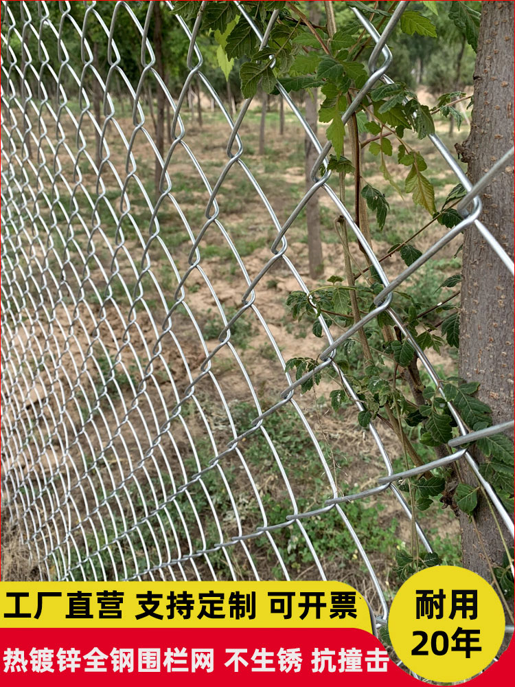 镀锌钢丝网勾花铁丝网围栏网养殖网护栏狗牛羊猪菱形不锈防护围网