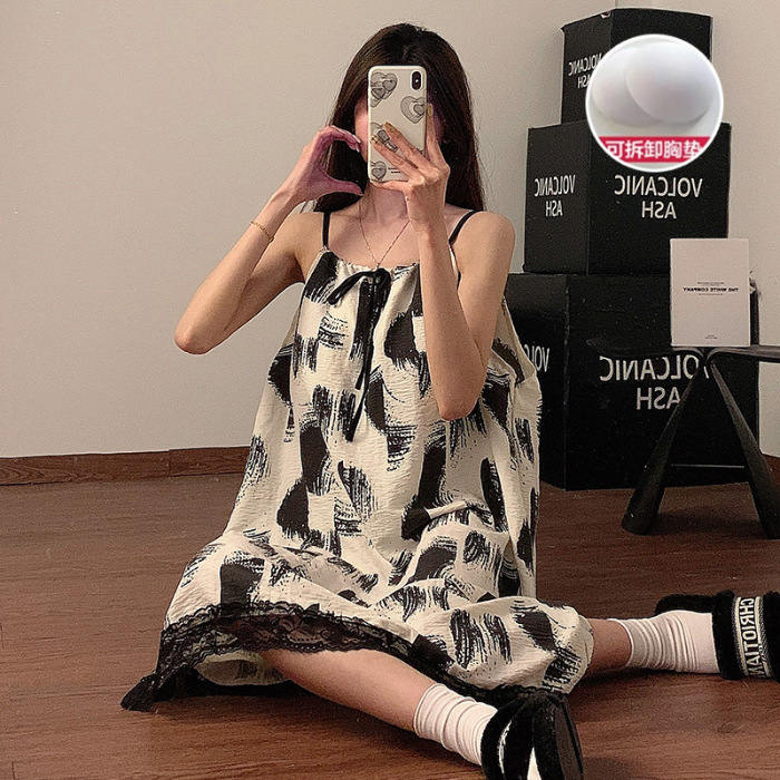 Pijamas de verano nubes de algodón falda delgada lindos arcos en relieve pijamas de mujer ropa casera casual al por mayor