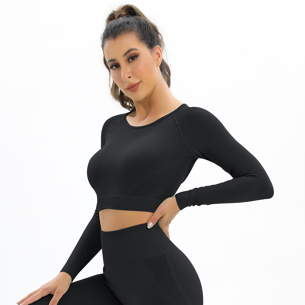 Women's Long Sleeve T-shirt For Exercise And Fitness Training_voghion.com