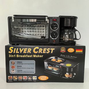 Cross-Border Foreign Trade Household Three-In-One Breakfast Machine Multi-Functional Household Oven Fully Automatic Toaster Coffee Machine