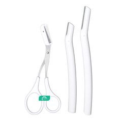 Set of 3 safety micro-precision eyebrow razors, stainless steel blade eyebrow shaver, beauty makeup tools