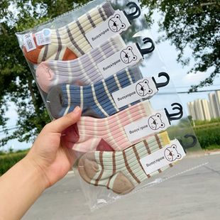Baby Autumn and Winter New Style Double-needle Extended Loose Mouth Combed Cotton Baby Calf Socks That Do Not Tighten the Legs Long Tube Jewelry Socks