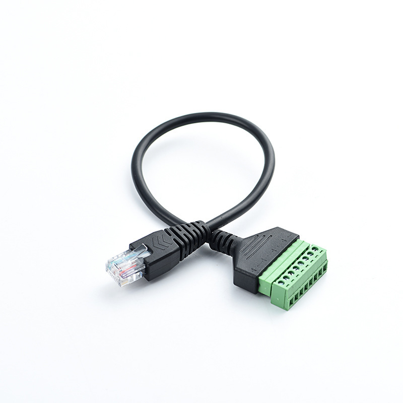 Network Cable Extension Cord Rj45 Network Cable Solder-Free with Screw Holes for Fixing Terminal Blocks, 8-Core Extension Cable Adapter