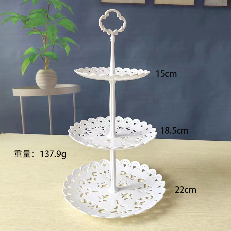 Estilo europeo de tres capas bandeja de la torta merienda estante plato de fruta cumpleaños decoración del partido suministros boda postre Mesa estante de la torta
