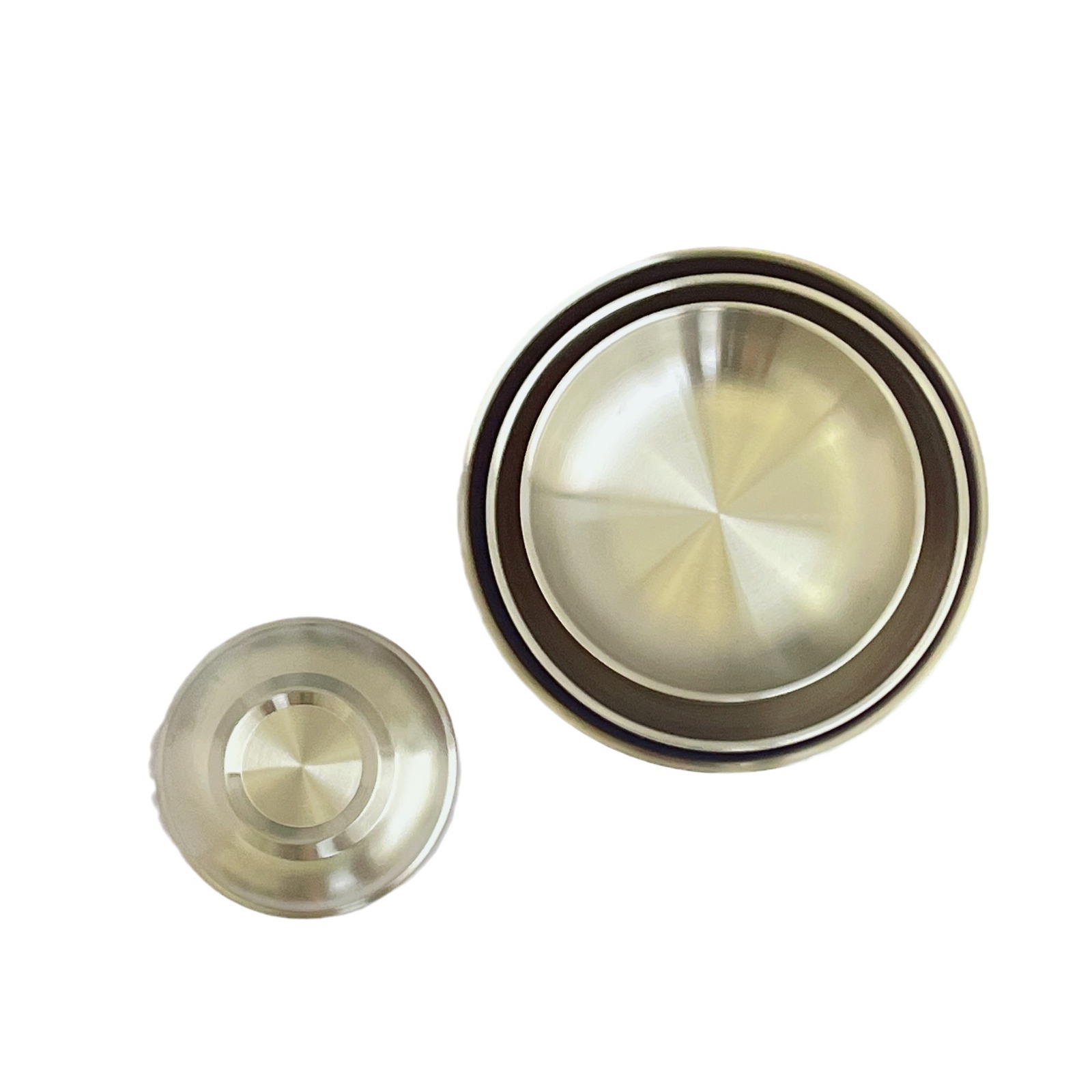 Plato de acero inoxidable 304, plato coreano de circonio dorado de doble capa para encurtidos, plato para condimentos para restaurante, plato para remojar, cuenco para suplemento alimenticio