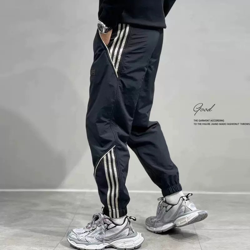 Sports New Loose Casual Pants for Men Korean Style Trendy Versatile Pants Summer Thin Style Casual Pants with Leg Bindings