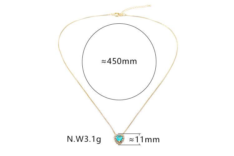 Fashion Color Heart-shaped Pendant Gold-plated Necklace display picture 1