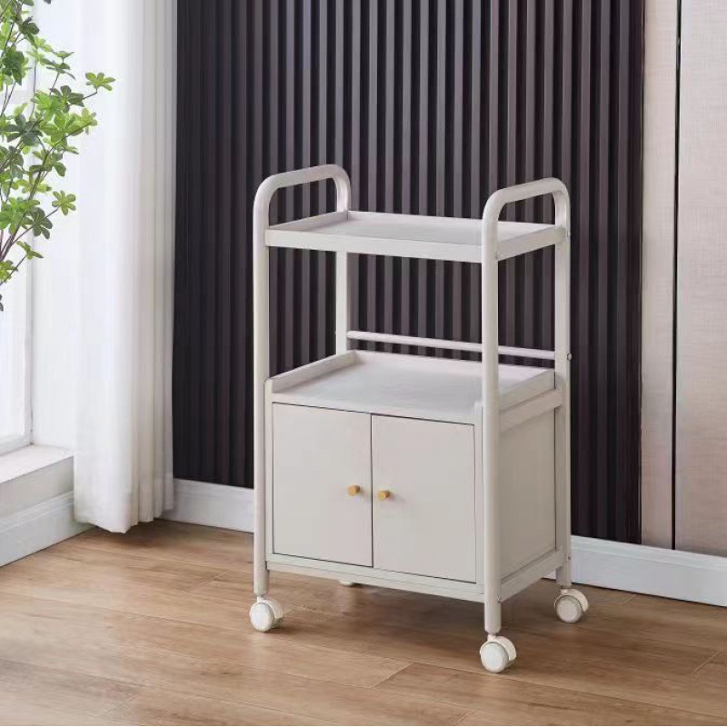 Salón de belleza carro especial gestión de la piel móvil de mano empuje estante de almacenamiento de plástico cuidado instrumento mano herramienta de empuje Coche