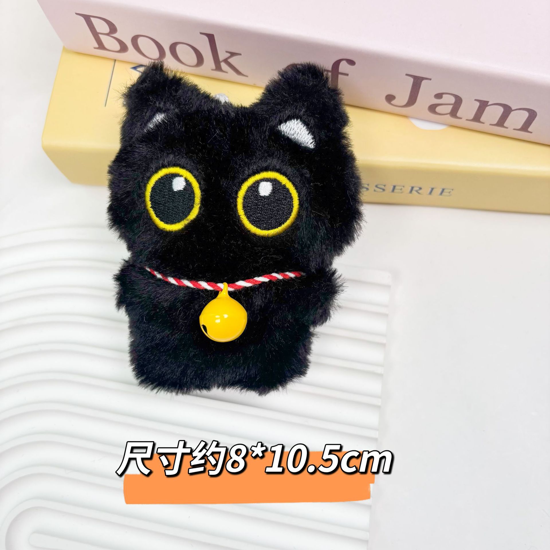 Linda muñeca de peluche pequeño gato negro colgante chirriante colgante de todo fósforo bolso de gato llavero colgante al por mayor