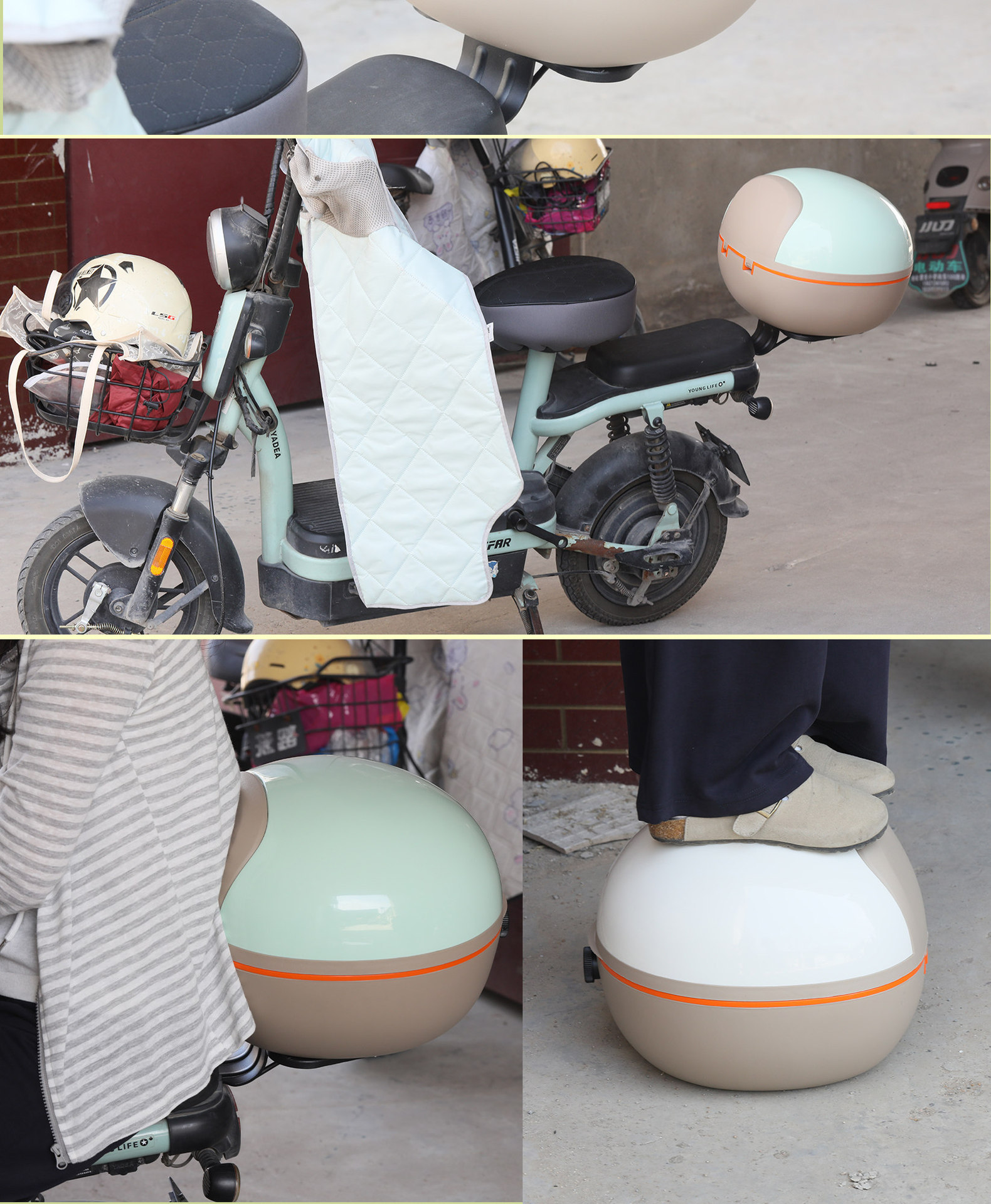 【Safety Password Lock Round Box】Suitable for New National Standard Electric Vehicles, Trunk Storage Box for Helmets, Tail Box, Delivery Box