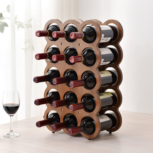 Creative Wine Rack for Home Use, European Style Red Wine and Wine Storage Stand, Countertop Wine Rack with Grids, Home Decor Ornament