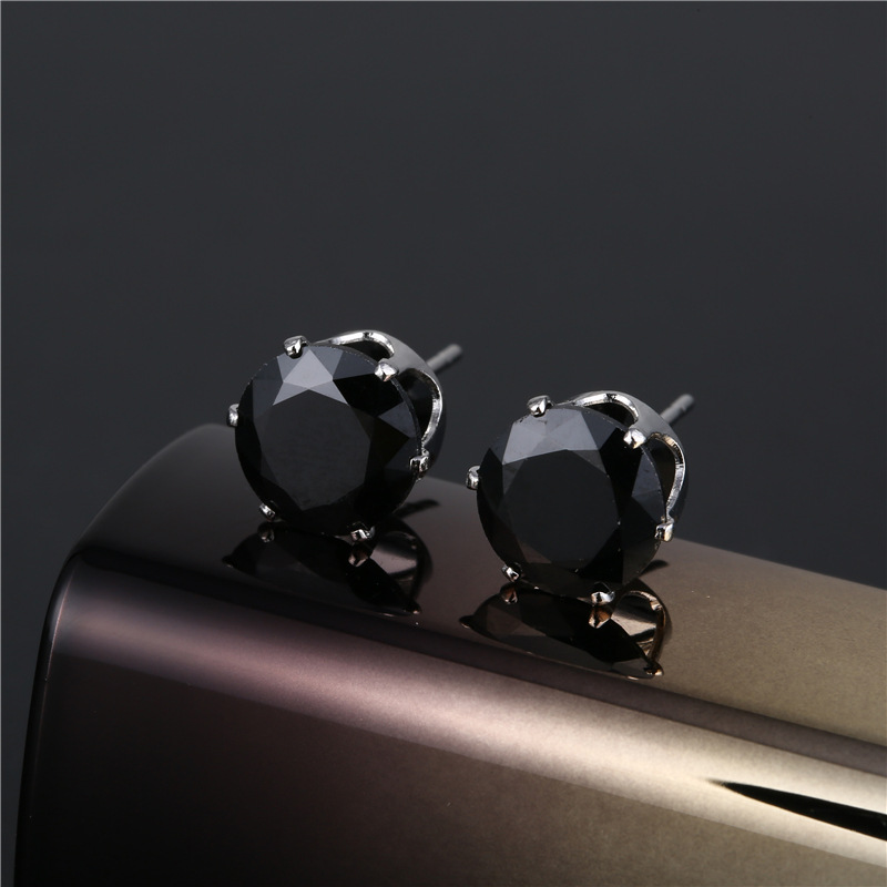 1 Pair Simple Style Geometric Inlay Copper Zircon Ear Studs display picture 5