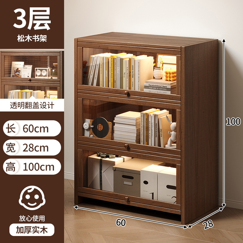 Estantes de madera sólida estantería de piso integrado contra la pared almacenamiento de almacenamiento de artículos de visualización de la sala de estar estante de libros para niños