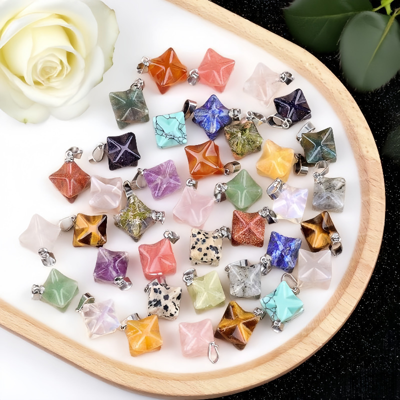 Natural Crystal Merkaba 2.0 Pendant Ornaments Six-Pointed Star Handmade DIY Pendant Necklace Jewelry Star of David Natural Crystal Merkaba 2.0 Pendant Ornaments Six-Pointed Star Handmade DIY Pendant Necklace Jewelry Star of David