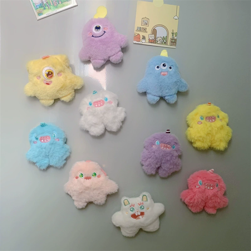 Плюшевая магнитная кукла, объемные украшения, милый креативный магнит на холодильник, в 3D-формате