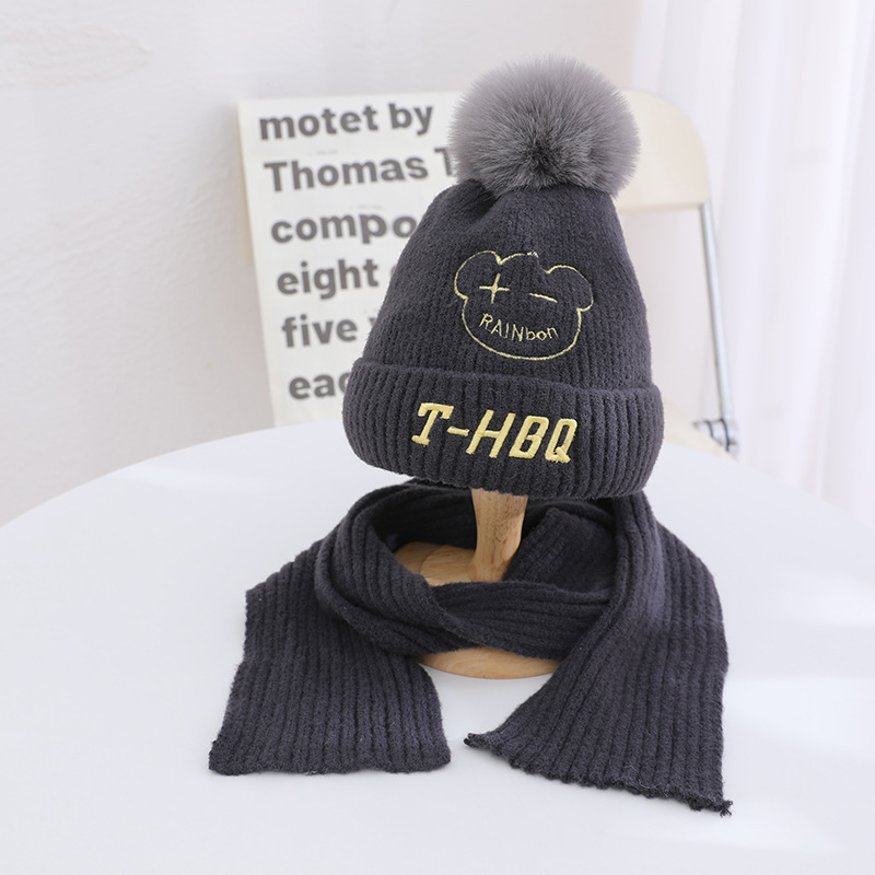 Children's Winter Knitted Hat And Scarf Two-piece Suit Wholesale display picture 6