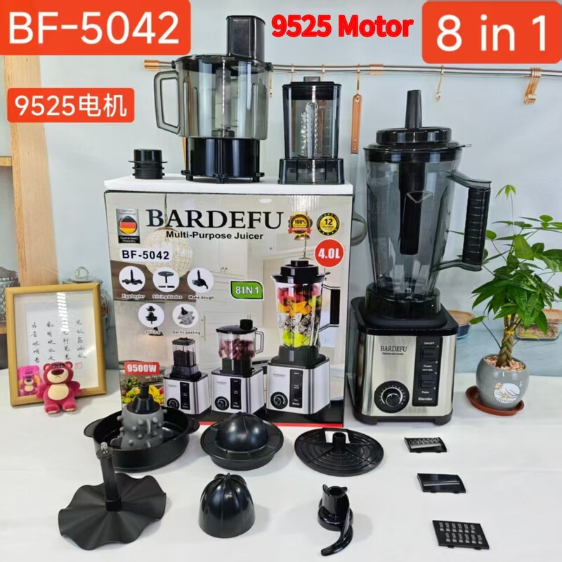 Cross-Border 4L8In1Blender Stainless Steel Commercial High-Power Pure Copper Blender Meat Grinder Ice Crusher Juicer