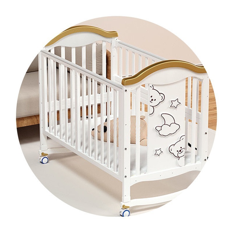 Cama para bebés de madera maciza, cama grande, cama extraíble, cama para niños, cama de cuna multifuncional, cama pequeña, cama para dormir image 5