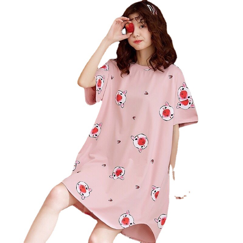 Pijamas de verano de las mujeres pijamas de estilo coreano camisón de verano de las mujeres de manga corta de verano de las mujeres desgaste del hogar traje de estudiante lindo más tamaño image 6