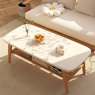 Solid Wood Coffee Table for Living Room Home 2025 New Small Apartment Simple Table Rental House Minimalist Modern Japanese Tea Table