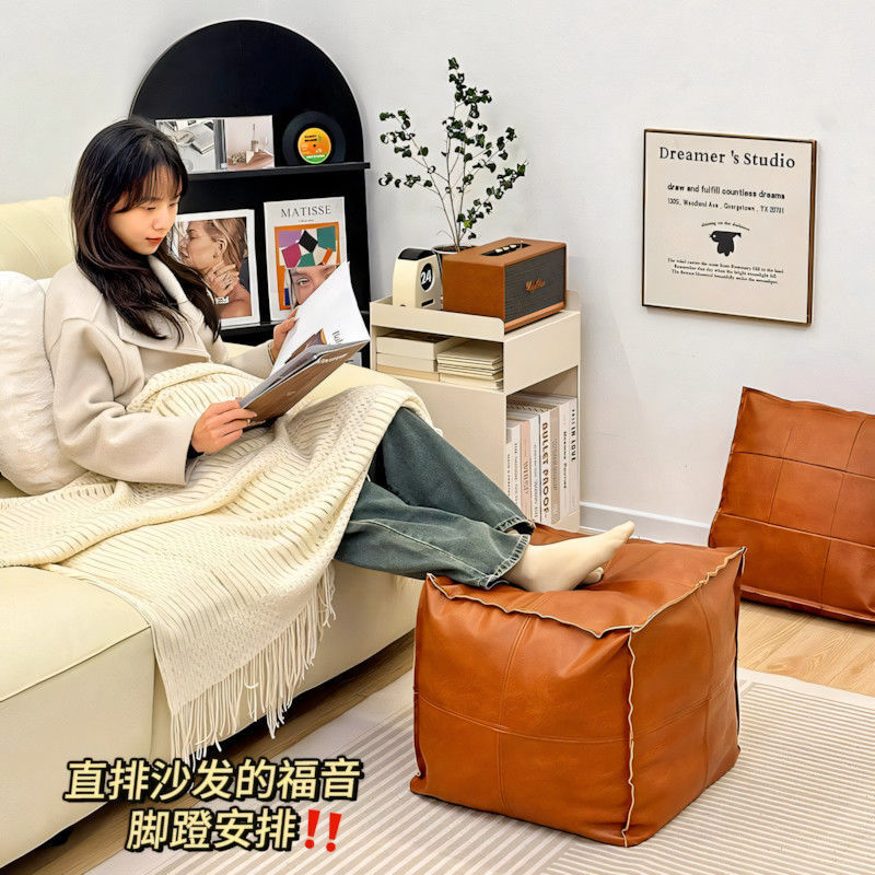 折りたたみ式シートクッション、レザーピクニッククッション、キルト収納、シートクッション収納スツール、レイジーソファ収納バッグ、古着詰め物|undefined