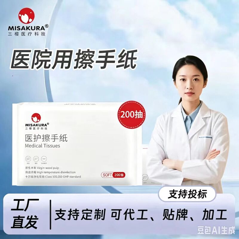 Medical Hand Wipes Made from Three-Sakura Virgin Wood Pulp, Wholesale from Our Own Factory, Dry Hand Wipes for Hospital Use, N-Fold Hand Wipes Medical Hand Wipes Made from Three-Sakura Virgin Wood Pulp, Wholesale from Our Own Factory, Dry Hand Wipes for Hospital Use, N-Fold Hand Wipes