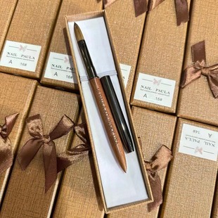Cross-Border Nail Art Sandalwood Mink Hair Crystal Pen Extension Crystal Nail Carving Gel Pen Powder Nail Brush Flat Head 70%
