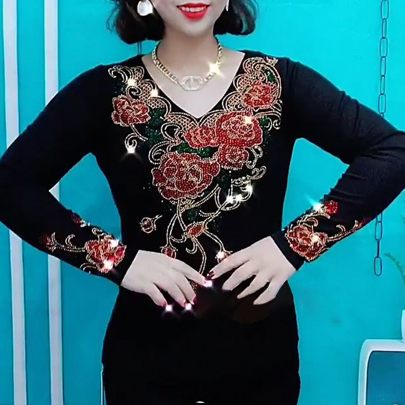 720 #德绒面料 2025 Camiseta Nueva Cubri-Emiga Camiseta Rose Hot Diamond Shirt Reductora de Edad image 7