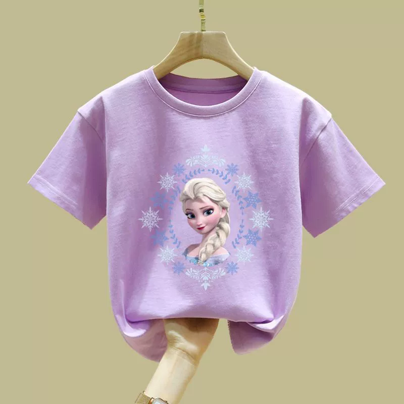 Summer clothing for princess, summer children's short sleeve T-shirt, children's clothing, western style