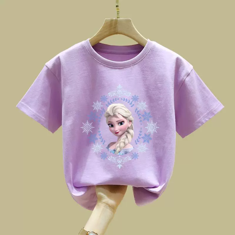 Summer clothing for princess, summer children's short sleeve T-shirt, children's clothing, western style