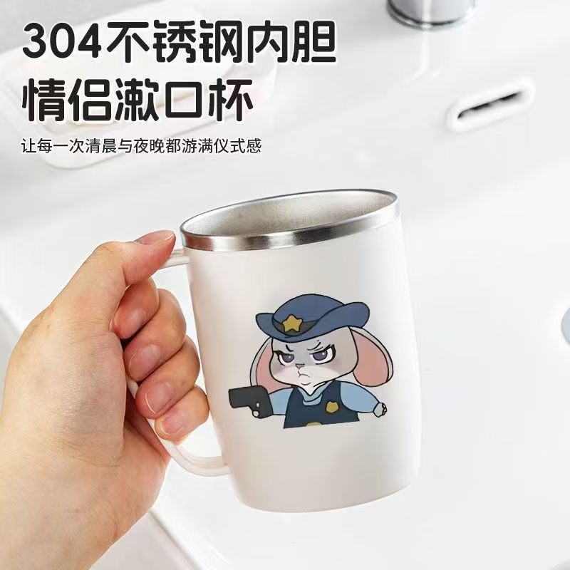 Taza de acero inoxidable de alto valor facial pareja cepillo de dientes taza sensación de cepillo de dientes simple para niños taza de lavabo de dientes