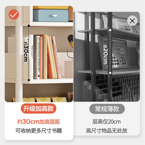 Simple bookshelf floor-standing ins storage rack living room multi-layer storage rack reading storage shelf home bedroom bookcase