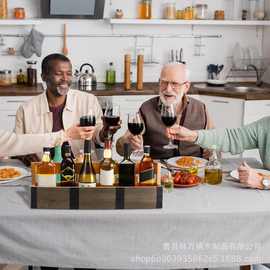 酒瓶展示架威士忌酒吧架子壁挂式木制货架酒架收纳架厨房装饰支架