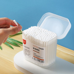 Small Hanzi 200 pieces sandpaper-style cotton swabs, colored double-ended disposable cosmetic cotton swabs, sharp tip, ear cleaning for home use