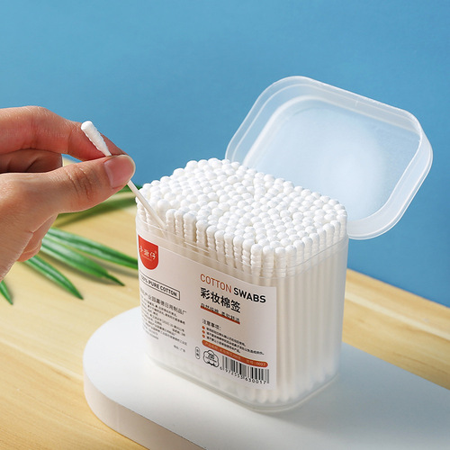 Small Hanzi 200 pieces sandpaper-style cotton swabs, colored double-ended disposable cosmetic cotton swabs, sharp tip, ear cleaning for home use