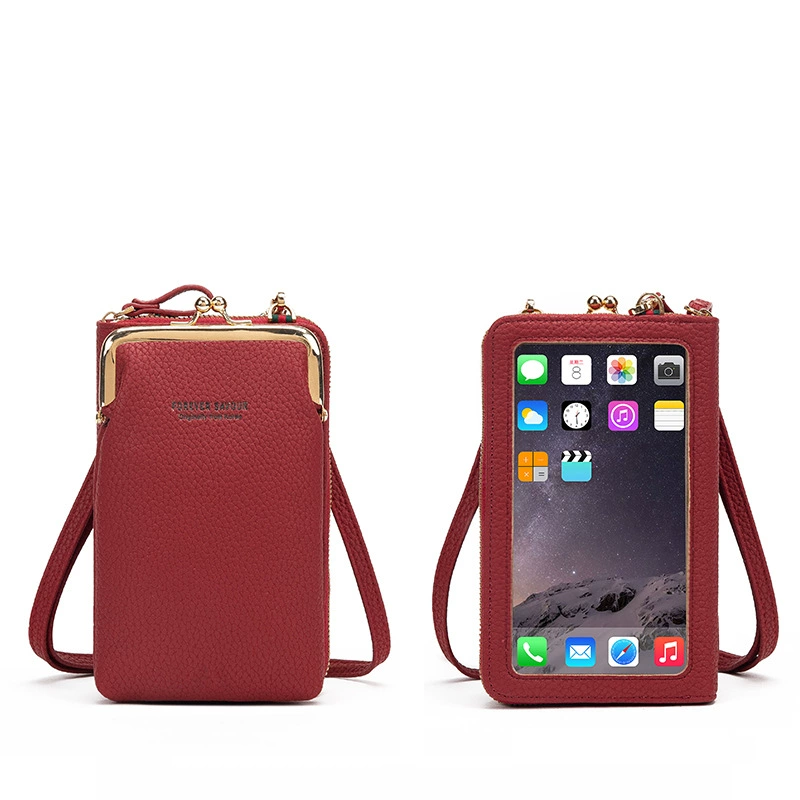 FOREVER SAVOUR Small Kids Wallet Shoulder Bag with Touch Screen Phone Pocket, City Style, 18x11x5 cm