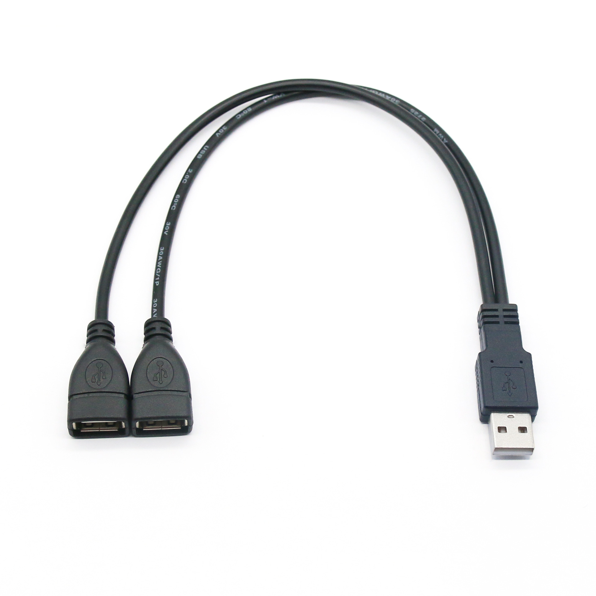 厂家批发USB2.0延长线带辅助供 USB一分二数据线 一拖二数据线-阿里巴巴