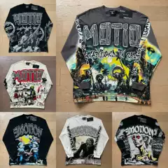 MIXED EMOTION All-Over Print Long-Sleeve T-Shirt High-Street Unisex Casual Tee for Fall/Winter