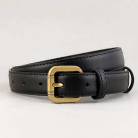 皮带女百搭高级感新款真皮韩版简约配饰牛仔裤带装饰西裤针扣腰带