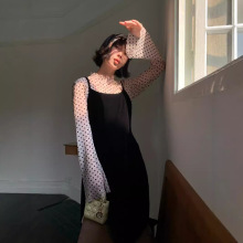 诠释美 NEWOPEN 2024早秋复古雪纺打底衫女秋立领喇叭袖上衣F1381